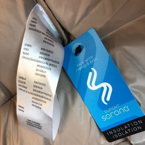 Calvin Klein Purple Fur Long Puffer Jacket New - Picture 12 of 15